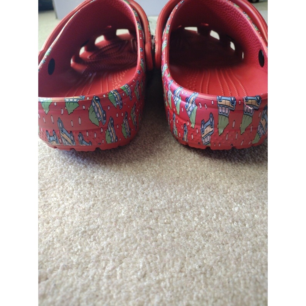 Crocs Clogs Women 12 Man 10 Red Vineyard Vines Holiday Christmas Vacation Travel - Picture 6 of 7
